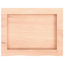 bordplade til badeværelse 40x30x(2-4) cm massivt træ ubehandlet