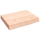 bordplade til badeværelse 40x30x(2-6) cm massivt træ ubehandlet