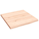 bordplade til badeværelse 40x40x2 cm massivt træ ubehandlet