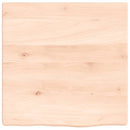 bordplade til badeværelse 40x40x2 cm massivt træ ubehandlet