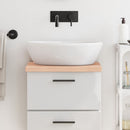 bordplade til badeværelse 40x40x(2-4) cm massivt træ ubehandlet