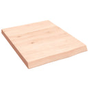 bordplade til badeværelse 40x50x(2-4) cm massivt træ ubehandlet