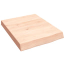 bordplade til badeværelse 40x50x(2-6) cm massivt træ ubehandlet