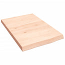 bordplade til badeværelse 40x60x(2-4) cm massivt træ ubehandlet