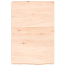 bordplade til badeværelse 40x60x(2-4) cm massivt træ ubehandlet