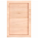 bordplade til badeværelse 40x60x(2-4) cm massivt træ ubehandlet