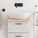 bordplade til badeværelse 40x60x(2-4) cm massivt træ ubehandlet