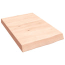 bordplade til badeværelse 40x60x(2-6) cm massivt træ ubehandlet