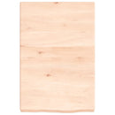 bordplade til badeværelse 40x60x(2-6) cm massivt træ ubehandlet
