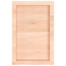 bordplade til badeværelse 40x60x(2-6) cm massivt træ ubehandlet