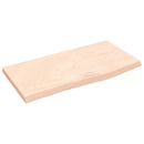 bordplade til badeværelse 60x30x2 cm massivt træ ubehandlet