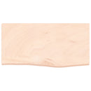 bordplade til badeværelse 60x30x2 cm massivt træ ubehandlet