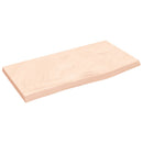bordplade til badeværelse 60x30x(2-4) cm massivt træ ubehandlet