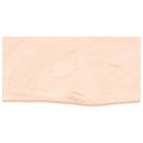 bordplade til badeværelse 60x30x(2-4) cm massivt træ ubehandlet