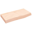 bordplade til badeværelse 60x30x(2-6) cm massivt træ ubehandlet