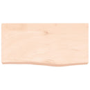 bordplade til badeværelse 60x30x(2-6) cm massivt træ ubehandlet
