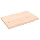 bordplade til badeværelse 60x40x2 cm massivt træ ubehandlet