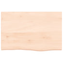 bordplade til badeværelse 60x40x2 cm massivt træ ubehandlet