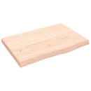 bordplade til badeværelse 60x40x(2-4) cm massivt træ ubehandlet