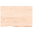 bordplade til badeværelse 60x40x(2-4) cm massivt træ ubehandlet