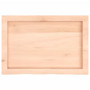 bordplade til badeværelse 60x40x(2-4) cm massivt træ ubehandlet