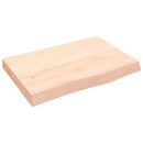 bordplade til badeværelse 60x40x(2-6) cm massivt træ ubehandlet
