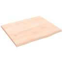 bordplade til badeværelse 60x50x2 cm massivt træ ubehandlet