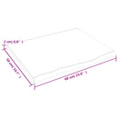 bordplade til badeværelse 60x50x2 cm massivt træ ubehandlet