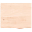 bordplade til badeværelse 60x50x(2-4) cm massivt træ ubehandlet