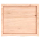 bordplade til badeværelse 60x50x(2-4) cm massivt træ ubehandlet