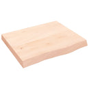 bordplade til badeværelse 60x50x(2-6) cm massivt træ ubehandlet