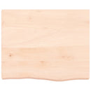 bordplade til badeværelse 60x50x(2-6) cm massivt træ ubehandlet