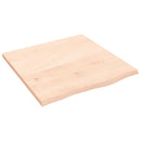 bordplade til badeværelse 60x60x2 cm massivt træ ubehandlet