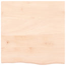 bordplade til badeværelse 60x60x2 cm massivt træ ubehandlet