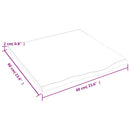 bordplade til badeværelse 60x60x2 cm massivt træ ubehandlet