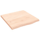 bordplade til badeværelse 60x60x(2-4) cm massivt træ ubehandlet
