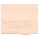 bordplade til badeværelse 60x60x(2-6) cm massivt træ ubehandlet