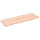 bordplade til badeværelse 80x30x2 cm massivt træ ubehandlet
