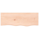 bordplade til badeværelse 80x30x2 cm massivt træ ubehandlet