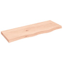 bordplade til badeværelse 80x30x(2-4) cm massivt træ ubehandlet