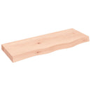bordplade til badeværelse 80x30x(2-6) cm massivt træ ubehandlet