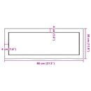 bordplade til badeværelse 80x30x(2-6) cm massivt træ ubehandlet