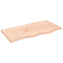 bordplade til badeværelse 80x40x2 cm massivt træ ubehandlet