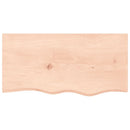 bordplade til badeværelse 80x40x2 cm massivt træ ubehandlet