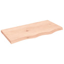 bordplade til badeværelse 80x40x(2-4) cm massivt træ ubehandlet
