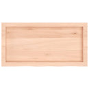 bordplade til badeværelse 80x40x(2-4) cm massivt træ ubehandlet