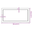 bordplade til badeværelse 80x40x(2-4) cm massivt træ ubehandlet