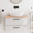 bordplade til badeværelse 80x40x(2-4) cm massivt træ ubehandlet