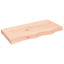 bordplade til badeværelse 80x40x(2-6) cm massivt træ ubehandlet
