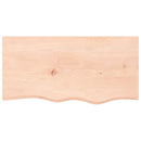 bordplade til badeværelse 80x40x(2-6) cm massivt træ ubehandlet